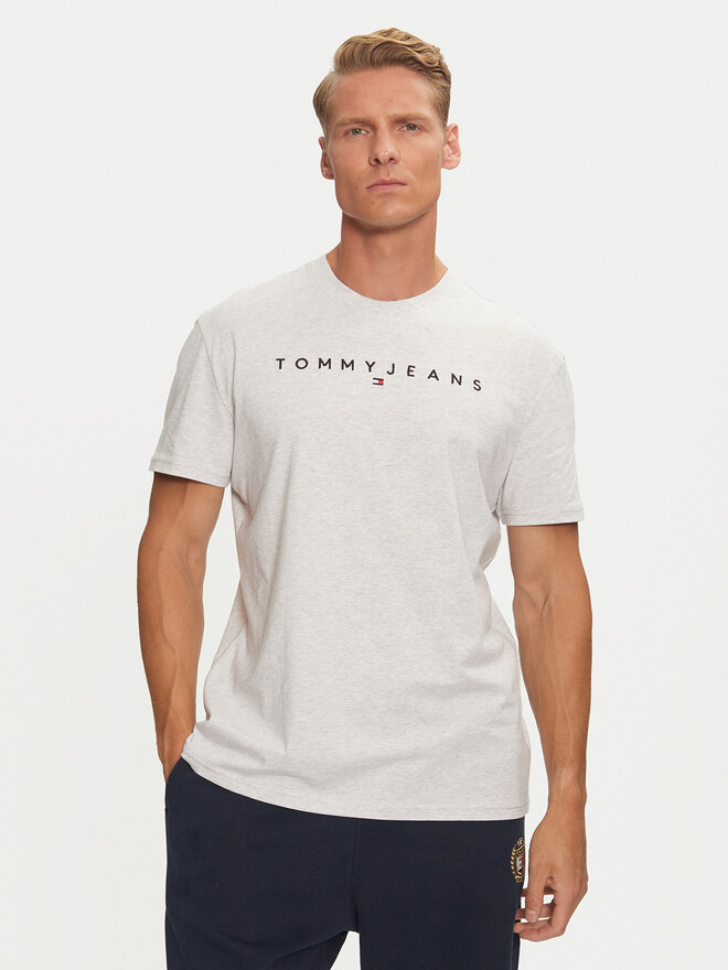 Tommy Jeans Tommy Jeans Marškinėliai Linear Logo DM0DM20744 Pilka Regular Fit