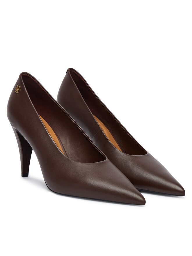Tommy Hilfiger Pumps Tommy Hilfiger Th Smooth Leather Pump FW0FW08960 Braun
