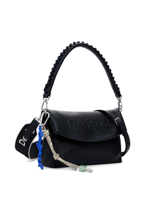 Desigual Τσάντα Desigual Half Logo Trokel 25WAXPAL Μαύρο