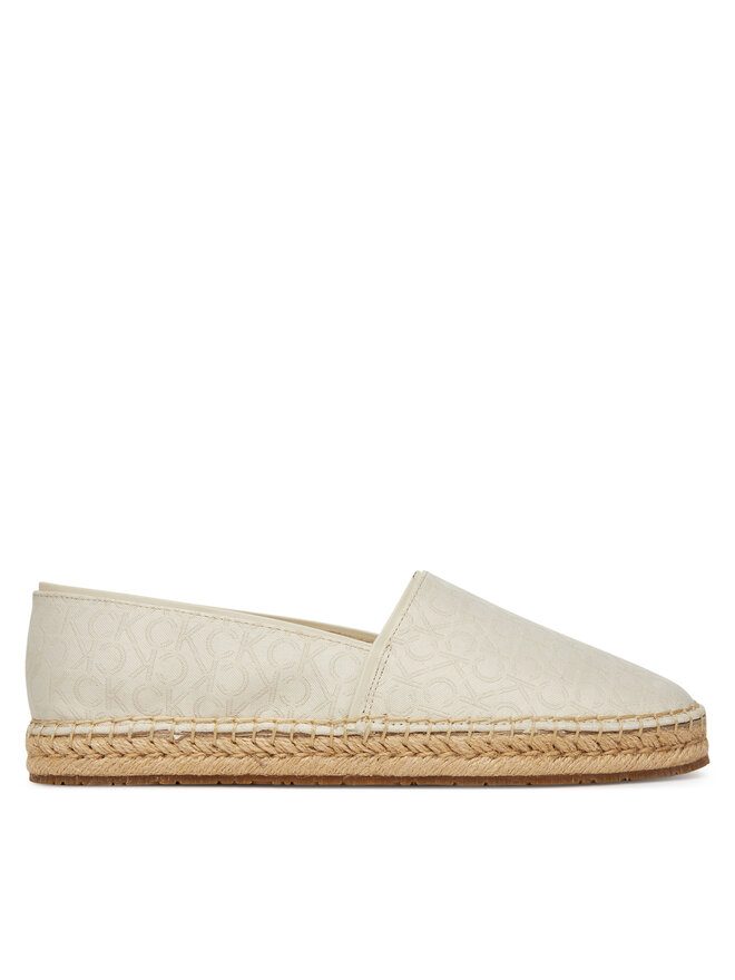 Calvin Klein Espadryle Calvin Klein Flat Espadrille - Jacq HW0HW02467 Écru