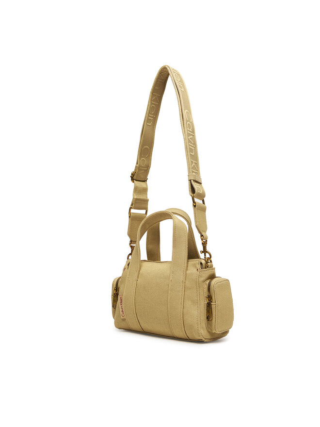 Calvin Klein Handtasche Calvin Klein Webbing Strap Canvas Pocket Bag LV04F3464G Beige