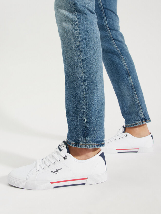 Pepe Jeans Πάνινα παπούτσια Pepe Jeans Brady Basic PMS30816 Λευκό