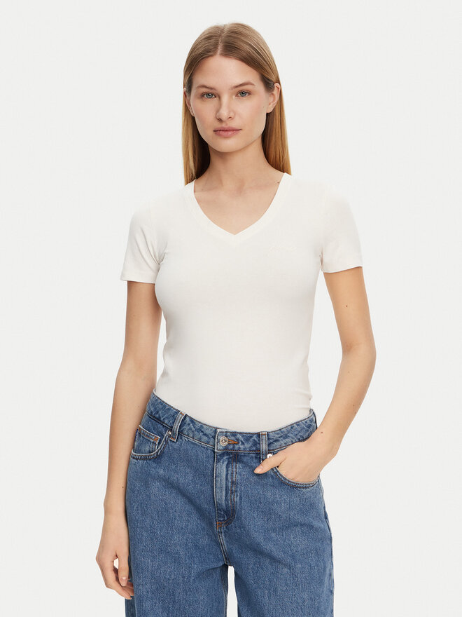 Guess Guess Marškinėliai O5GI00 KBBU1 Écru Boxy Fit