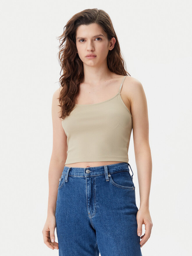 Calvin Klein Jeans Calvin Klein Jeans Felső Logo J20J225312 Bézs Slim Fit