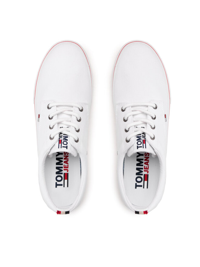 Tommy Jeans Sneakers aus Stoff Tommy Jeans Textile Sneaker EM0EM00001 Weiß