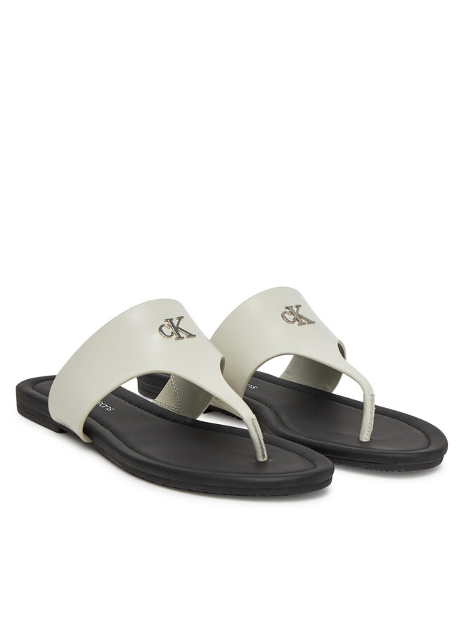 Calvin Klein Jeans Zehentrenner Calvin Klein Jeans Flat Sandal Toepost Mg YW0YW01691 Weiß