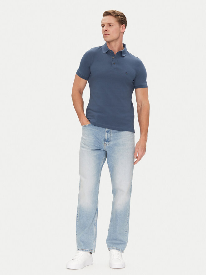 Tommy Hilfiger Tommy Hilfiger Поло 1985 MW0MW17771 Голубий Slim Fit