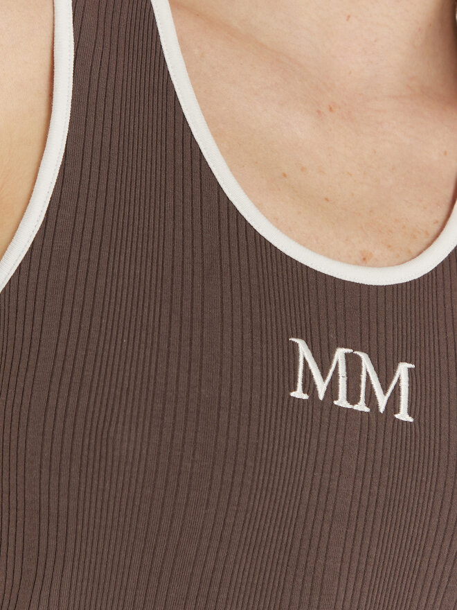 Max Mara Leisure Max Mara Leisure Marškinėliai Sax 2516941027 Ruda Slim Fit