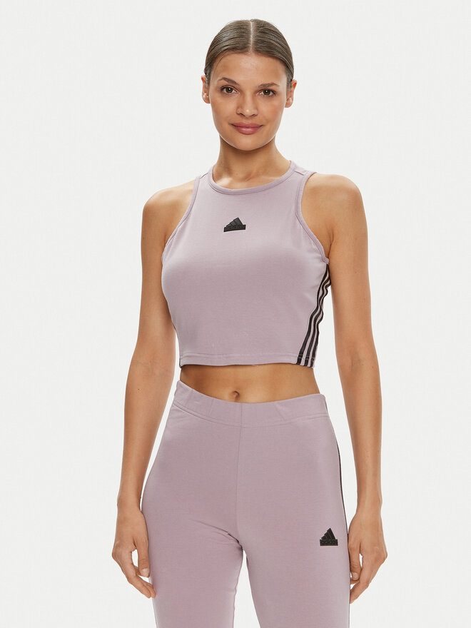 adidas adidas Marškinėliai Future Icons 3-Stripes IS3636 Violetinė Slim Fit