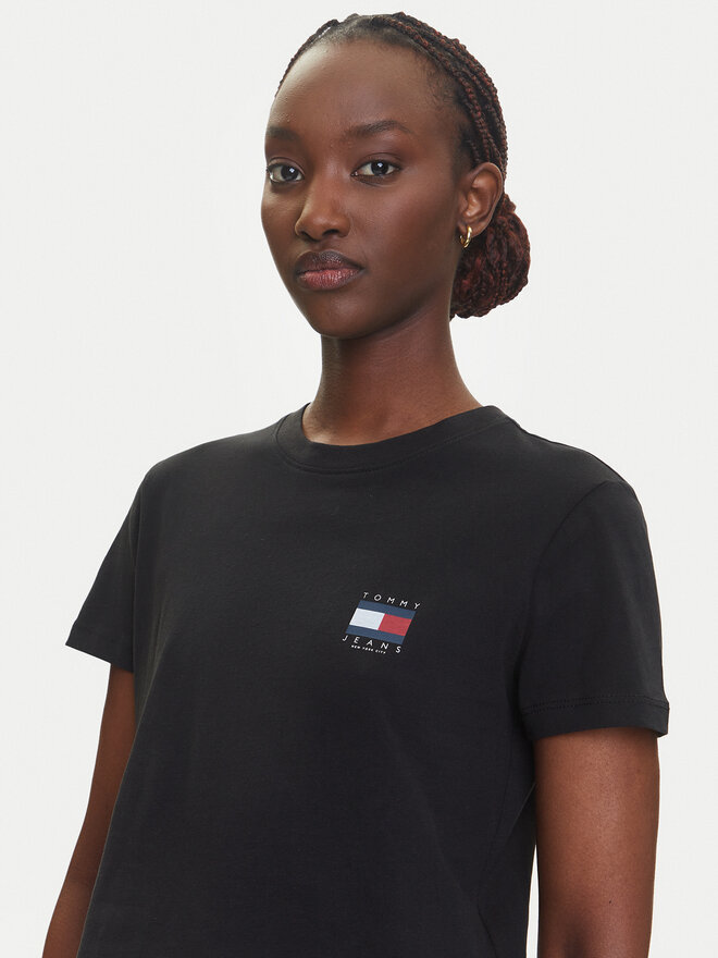 Tommy Jeans Tommy Jeans Marškinėliai Flag DW0DW21423 Juoda Regular Fit