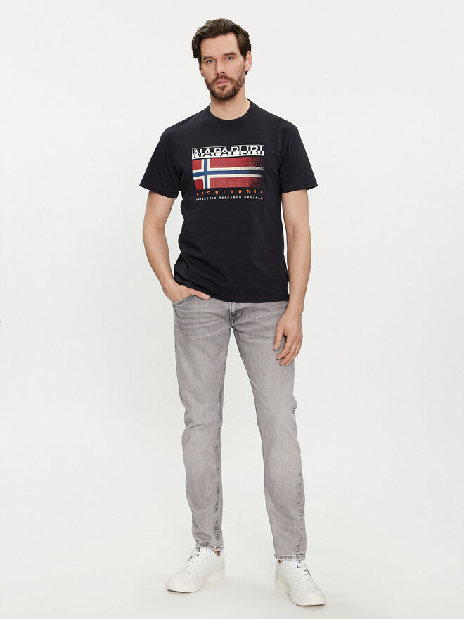 Napapijri Napapijri Marškinėliai S-Kreis NP0A4HQR Juoda Regular Fit