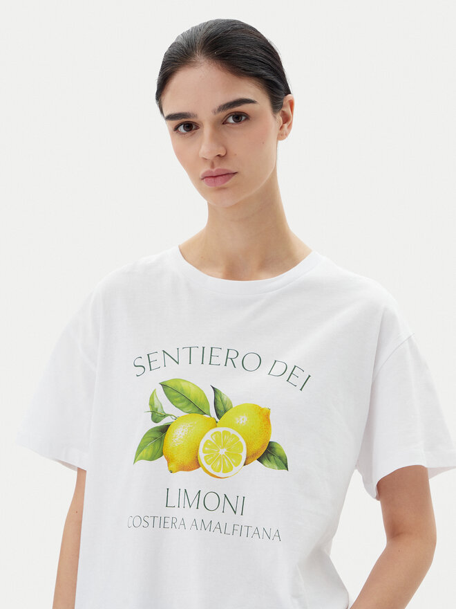 Pieces Pieces Camiseta Thea 17157114 Blanco Standard Fit