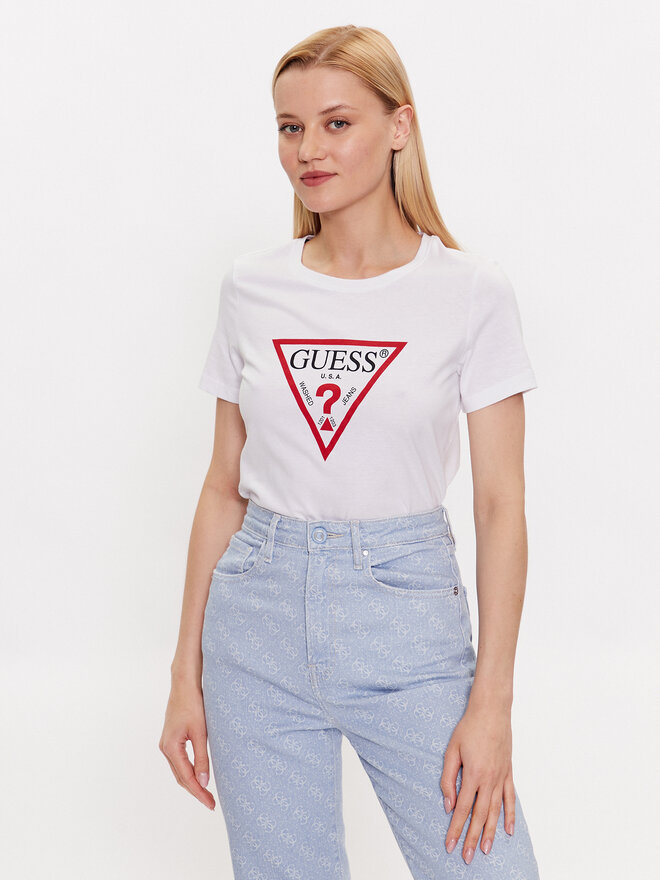 Guess Guess Camiseta W1YI1B I3Z14 Blanco Slim Fit
