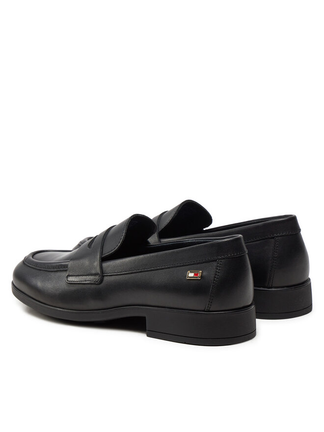 Tommy Hilfiger Сліпери Tommy Hilfiger Flag Leather Classic Loafer FW0FW08030 Чорний