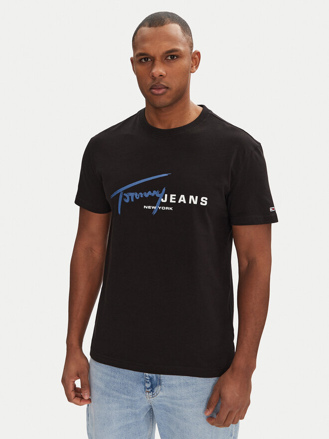 Tommy Jeans Tommy Jeans Marškinėliai Signature Dna DM0DM20817 Juoda Regular Fit