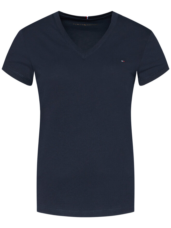 Tommy Hilfiger Tommy Hilfiger Póló Heritage V-Neck Tee WW0WW24969 Sötétkék Regular Fit