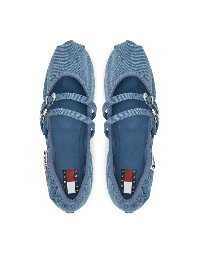 Tommy Jeans Baleriny Tommy Jeans Ballerina Denim EN0EN02782 Niebieski