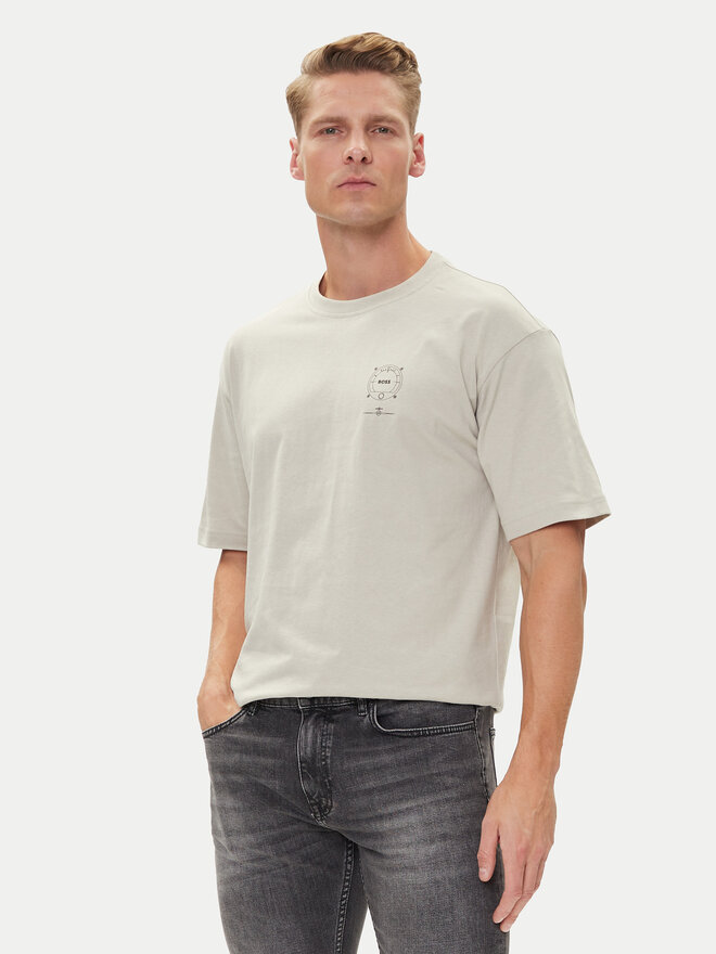 BOSS BOSS Camiseta Te_Voyage 50546370 Beis Relaxed Fit