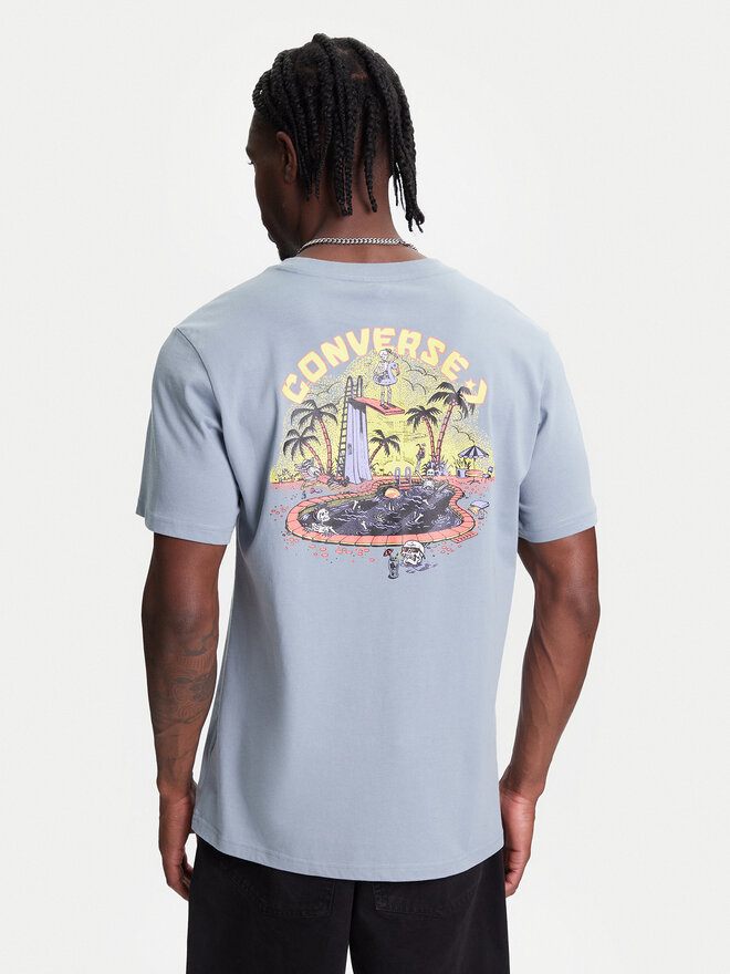 Converse Converse Camiseta Skeleton Party 10027726-A03 Celeste Regular Fit