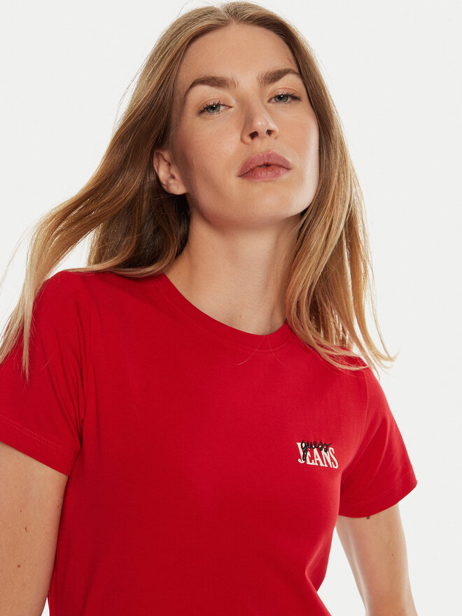 Guess Guess Marškinėliai W4BI57 J1314 Raudona Slim Fit