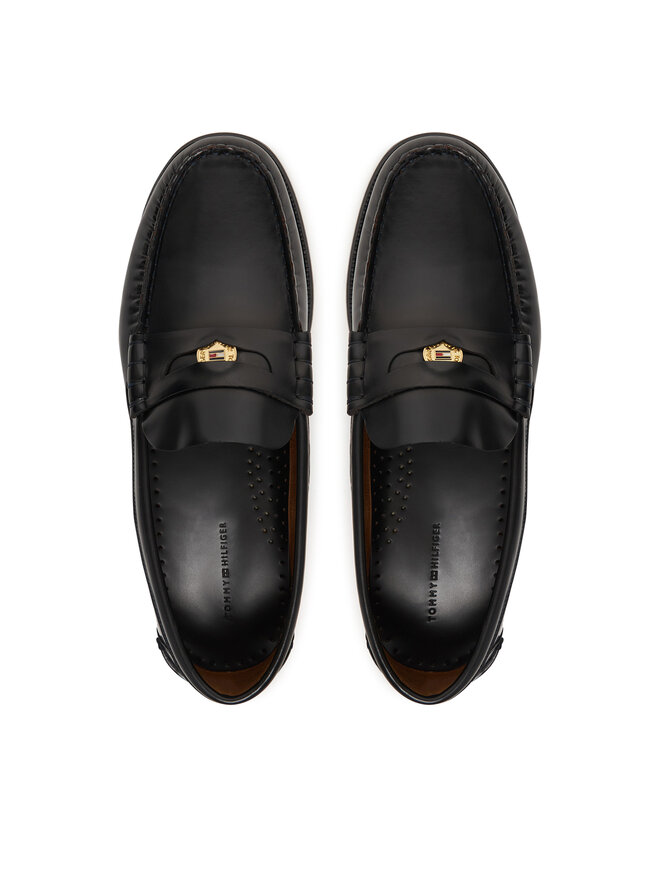 Tommy Hilfiger Mokassins Tommy Hilfiger Hilfiger Penny Patent Lth Loafer FM0FM05687 Dunkelblau