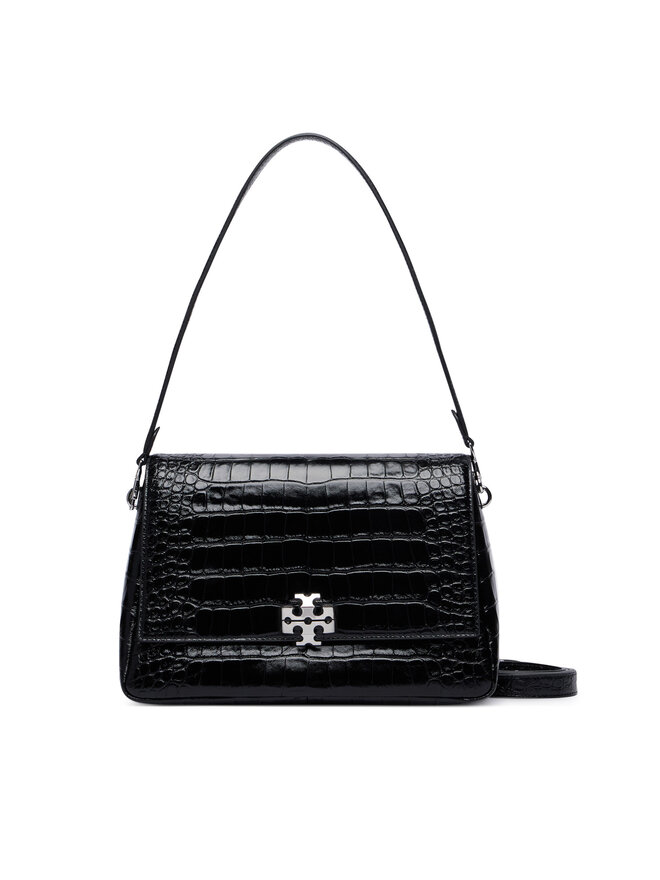 Tory Burch Handtasche Tory Burch Charlie Embossed Croc Shoulder Bag 183354 Schwarz
