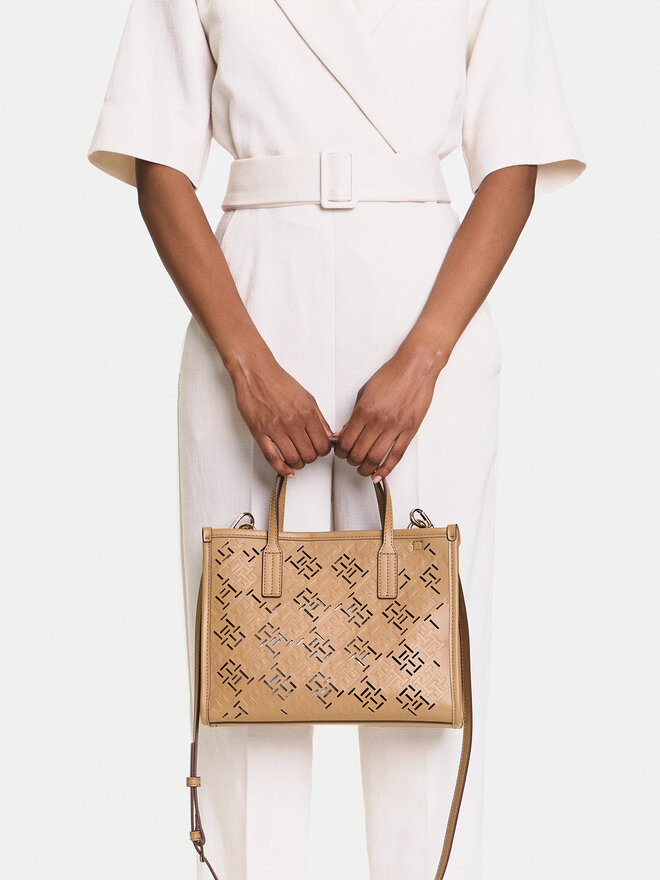 Tommy Hilfiger Handtasche Tommy Hilfiger Th City Mini AW0AW17500 Braun