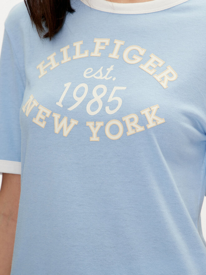 Tommy Hilfiger Tommy Hilfiger Marškinėliai Varsity Ringer WW0WW42585 Mėlyna Regular Fit