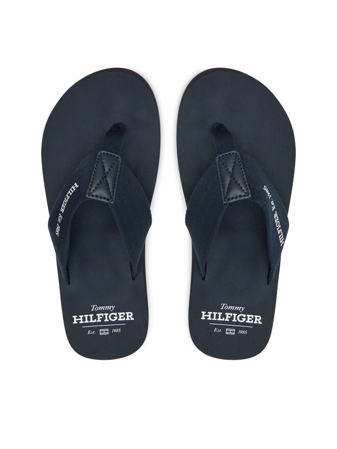 Tommy Hilfiger Zehentrenner Tommy Hilfiger Hilfiger 85 Beach Sandal FM0FM05339 Dunkelblau