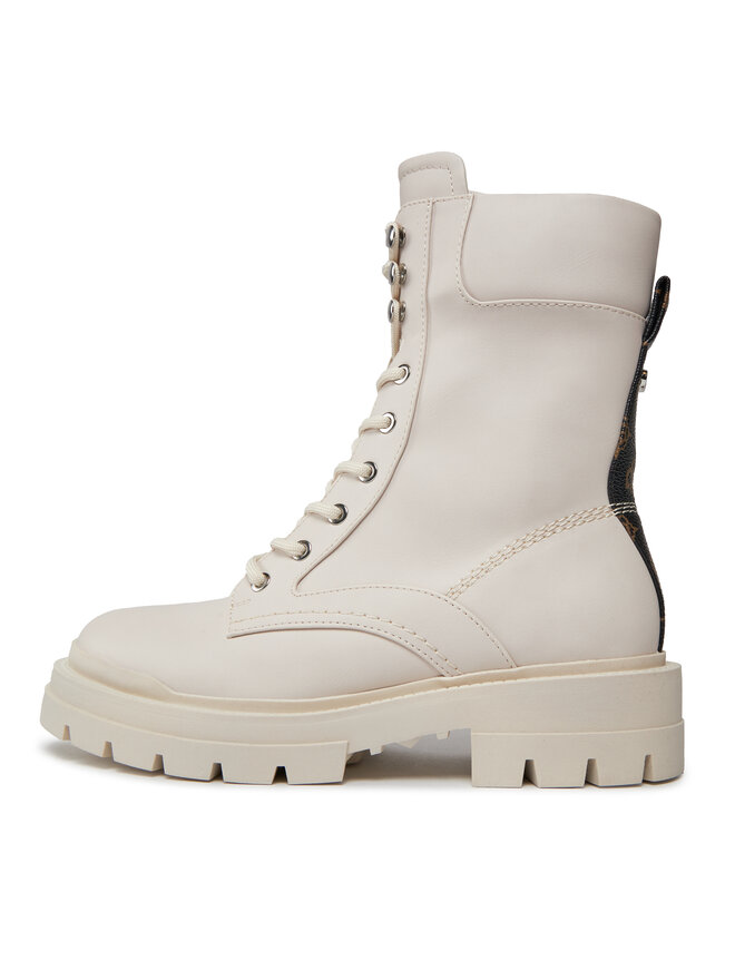 Guess Schnürstiefeletten Guess Obetter FL7OTT ELE10 Écru