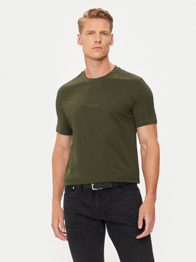Guess Guess Marškinėliai M2YI72 I3Z14 Žalia Regular Fit