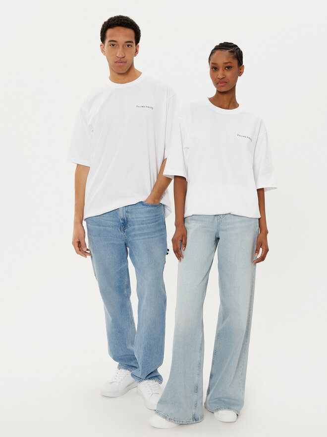 Filling Pieces Filling Pieces Majica Unisex 7441378 Bela Boxy Fit