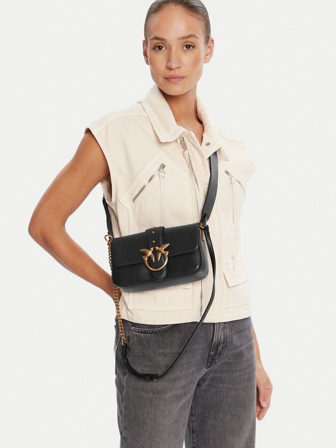 PINKO Handtasche PINKO Love One Mini Slouchy Fl PE 25 PLTT 104340 A0QO Schwarz