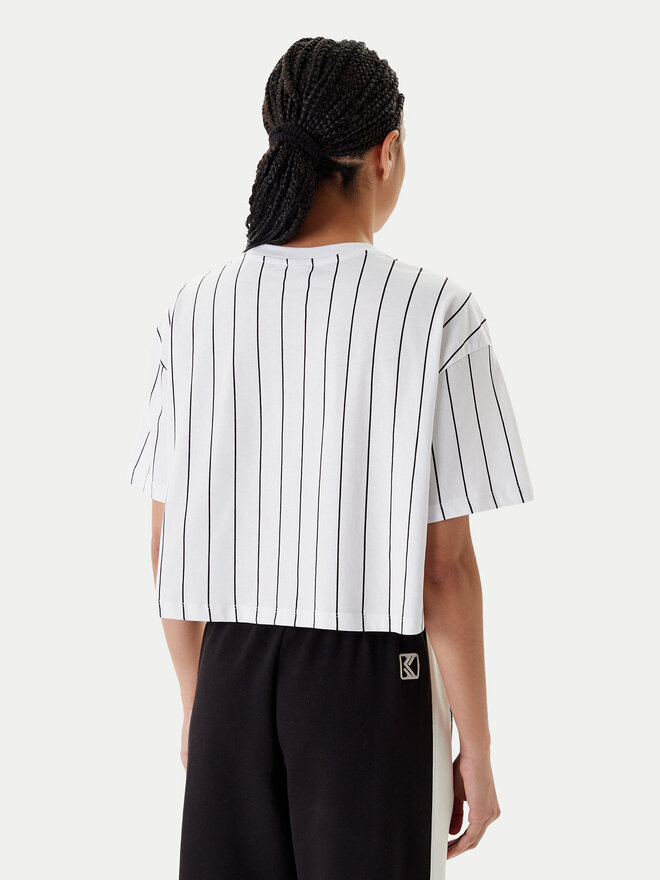 Karl Kani Karl Kani T-Shirt Small Signature Essential Pinstripe 6137879 Weiß Relaxed Fit