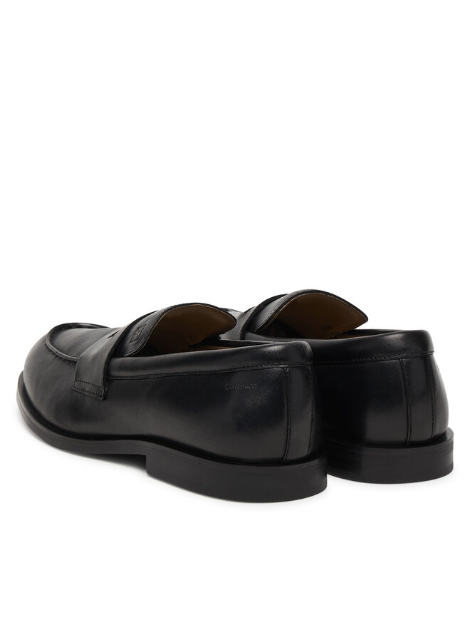 Calvin Klein Halbschuhe Calvin Klein Ess Rubber Penny Loafer Pol Lth HM0HM02025 Schwarz