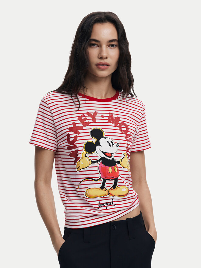 Desigual Desigual Camiseta Mickey 25SWTKAI Rojo Regular Fit