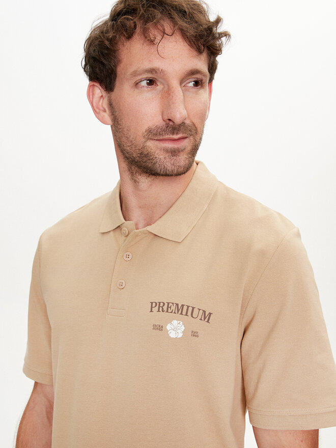 Jack&Jones Jack&Jones Polo majica Jprblaalfie 12259678 Rjava Regular Fit