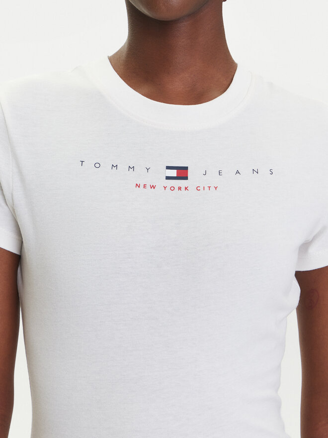Tommy Jeans Tommy Jeans Marškinėliai Linear DW0DW21422 Écru Slim Fit