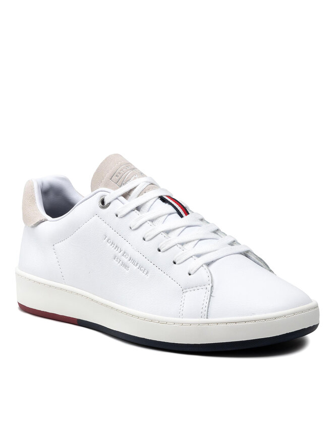 Sneakers Tommy Hilfiger Retro Tennis Cupsole Leather FM0FM03726 WeiB eschuhe