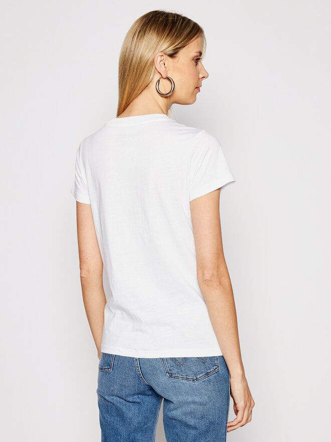 Lee Lee Marškinėliai Logo Tee L42UER12 112109470 Balta Regular Fit