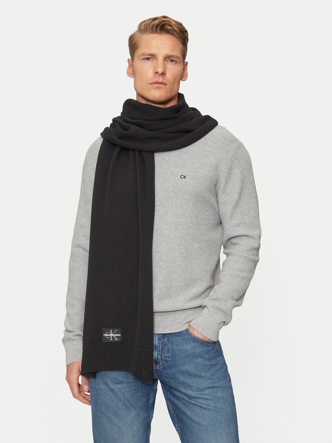 Calvin Klein Jeans Šál Calvin Klein Jeans Mono Logo Patch Scarf K50K512457 Černá