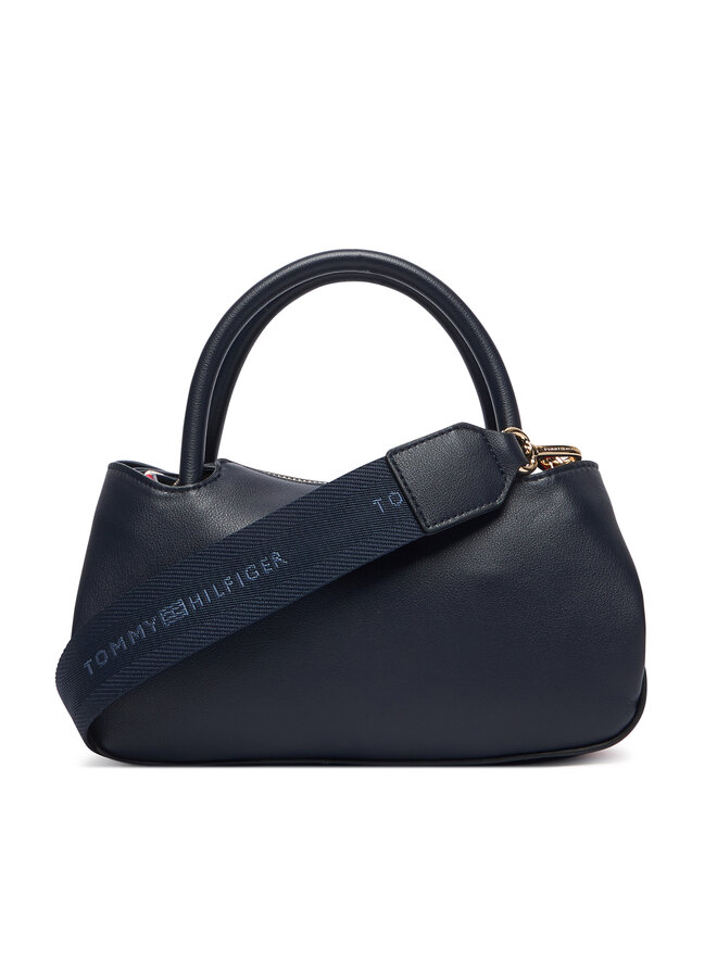 Tommy Hilfiger Handtasche Tommy Hilfiger Th Logotape Mini Satchel AW0AW18743 Dunkelblau
