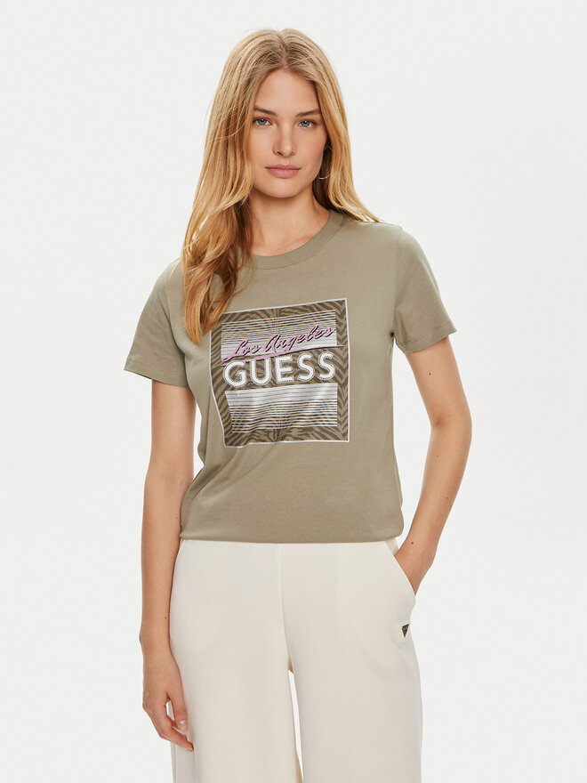 Guess Guess Camiseta W4YI17 I3Z14 Verde Regular Fit