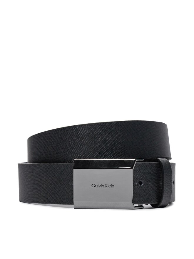 Calvin Klein Herrengürtel Calvin Klein Beveled Plaque 2.0 Saffiano 35Mm K50K511568 Schwarz
