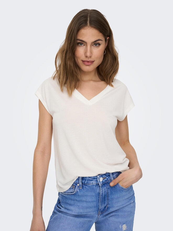 ONLY ONLY Marškinėliai Free 15287041 Balta Regular Fit