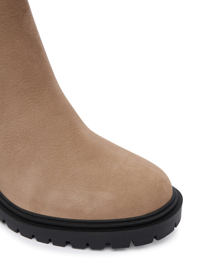 Tommy Hilfiger Stiefeletten Tommy Hilfiger Th Nubuck Chelsea Cleated Heel FW0FW09158 Beige