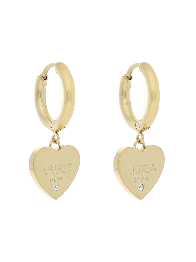 Guess Náušnice Guess Huggie Me JUBE03 145JW Žlté pozlátenie