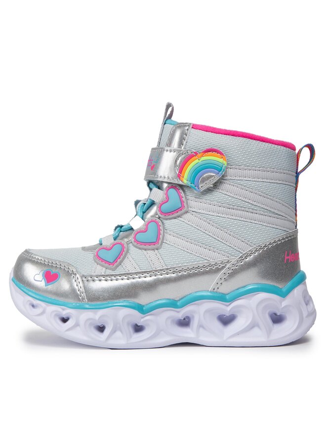 Skechers Kozačky Skechers Heart Lights Sweet Styling 302668L/SMLT Stříbrná