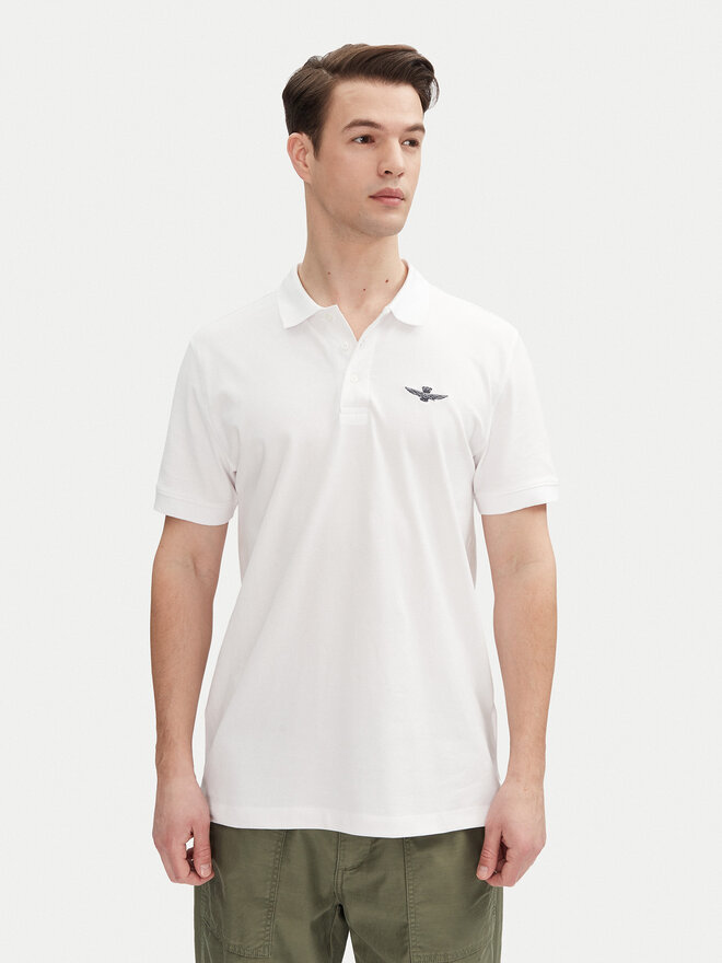 Aeronautica Militare Aeronautica Militare Polo marškinėliai 251PO1843P191 Balta Regular Fit