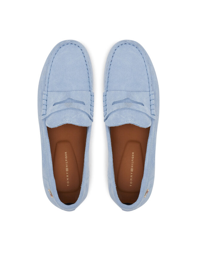 Tommy Hilfiger Mokasyny Tommy Hilfiger Flag Soft Suede Driver Loafer FW0FW08558 Niebieski